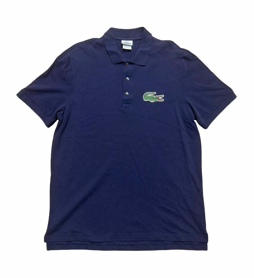 Lacoste Polo Shirt Men’s L Navy 100% Cotton Short Sleeve Regular Fit Logo